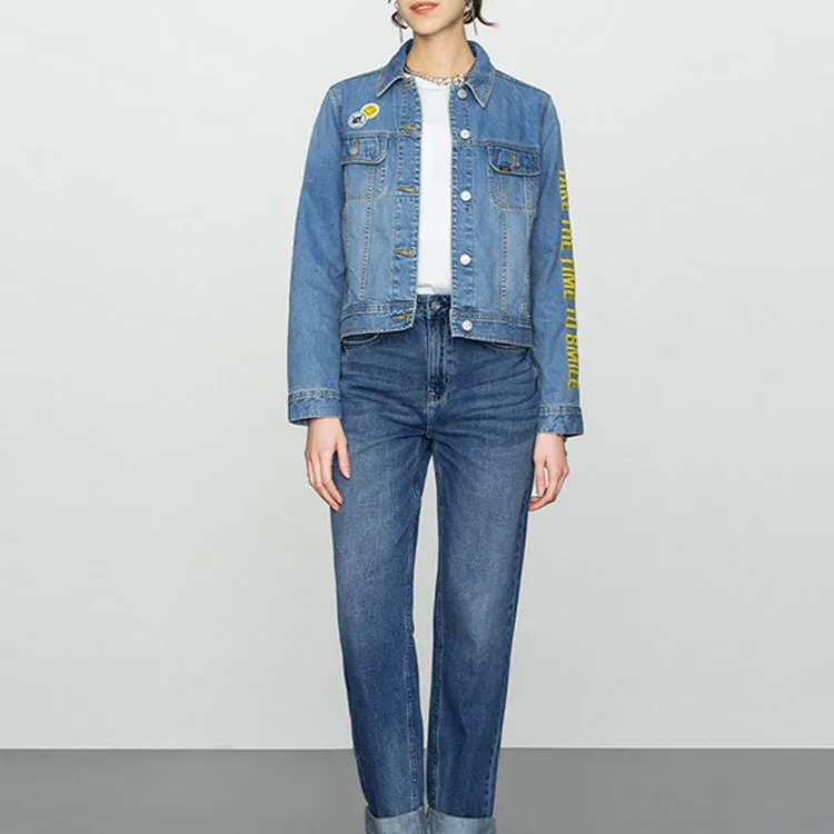 Lee x Smiley Denim Jacket Women's Light Blue-3