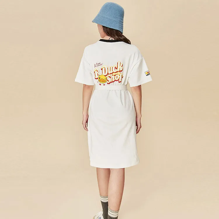 B.Duck Short Sleeved Dresses Women's White-1