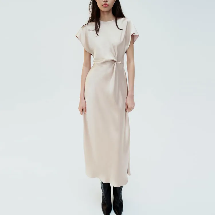 ZARA Short-Sleeved Dresses Women's Champagne-2