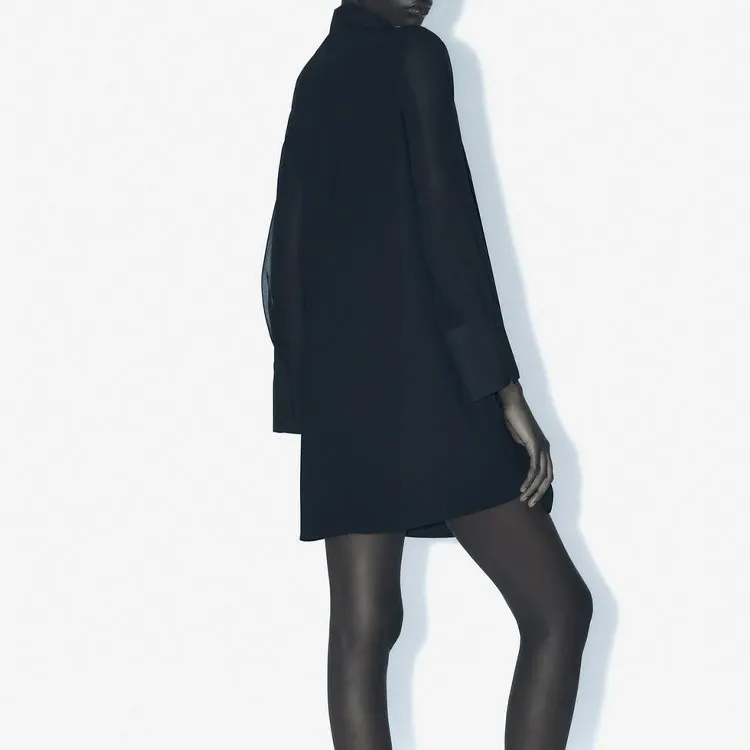 ZARA Long Sleeved Dress Women's Black-3