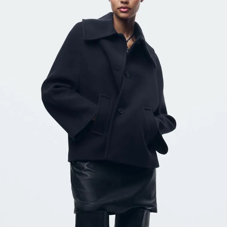 ZARA Jackets Coats Women's Blue-2
