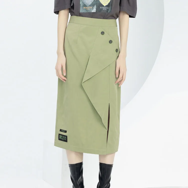 XG Casual Long Skirt Women's Light Green-2
