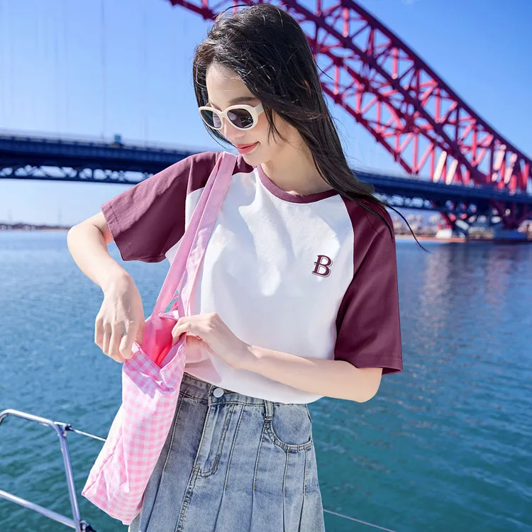 Tonlion T Shirt Women's Raspberry Red-1