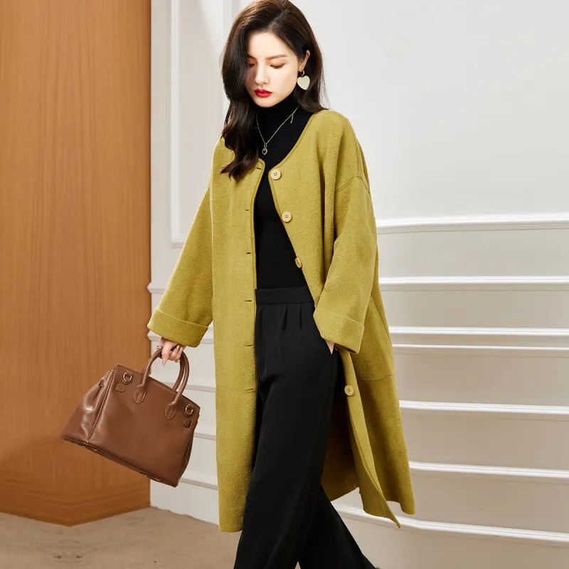 CARBAMMI Coats Women's Mustard Yellow-1