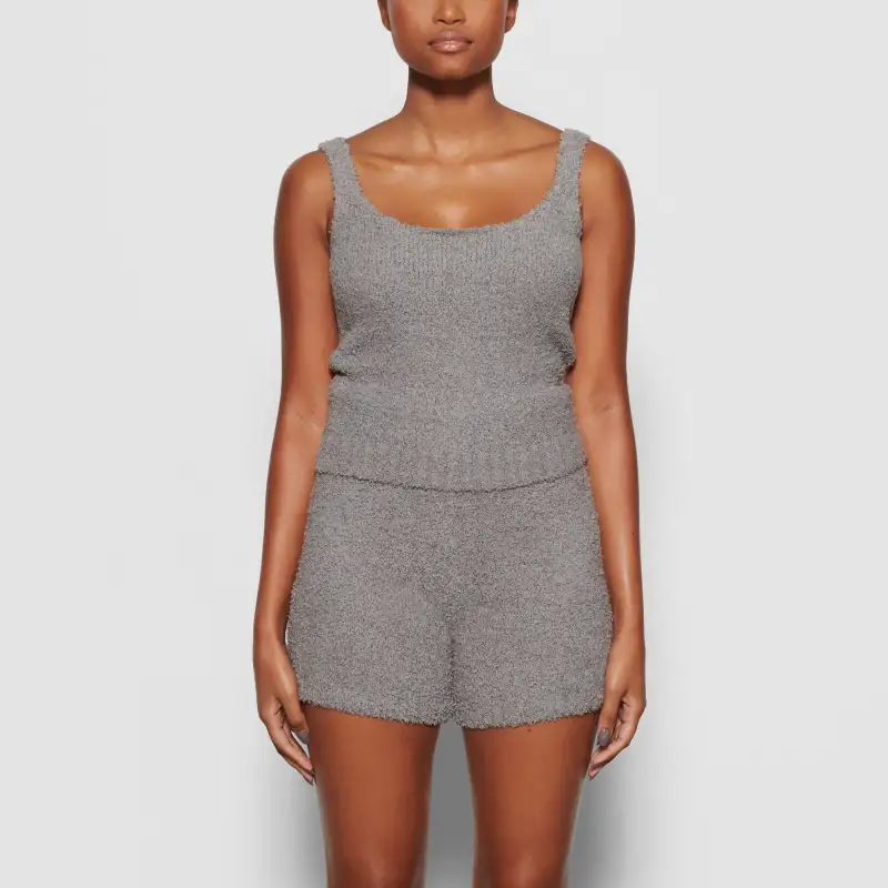 Skims Cozy Knit Bralette Smoke-1