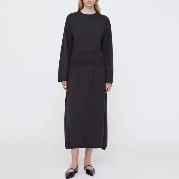 TOTEME Long Sleeved Dresses Women's Dark Heather Gray-1