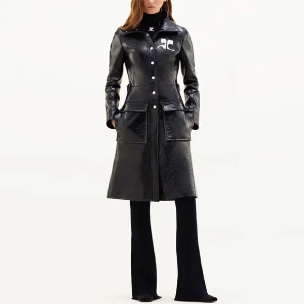 Courrèges Reedition Vinyl Trench Coat 'Blue'-1