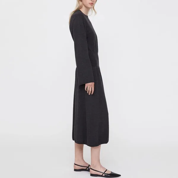 TOTEME Long Sleeved Dresses Women's Dark Heather Gray-3