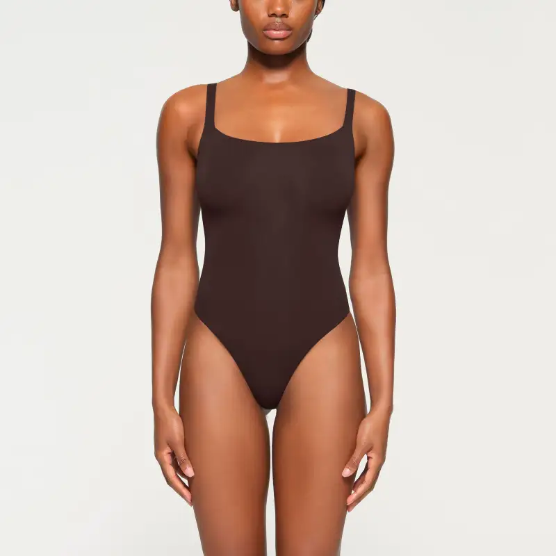 SKIMS FITS EVERYBODY SQUARE NECK BODYSUIT Bodysuits Women's ESPRESSO/Espresso Color-1