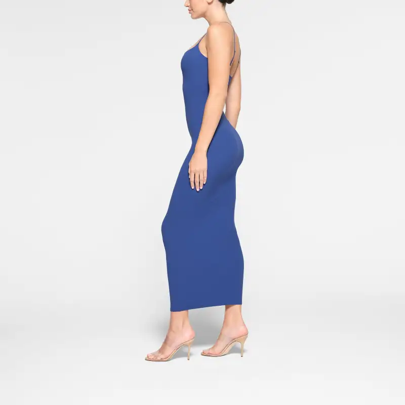 SKIMS FITS EVERYBODY LONG SLIP DRESS Slip Dress Women's SAPPHIRE/Sapphires-3