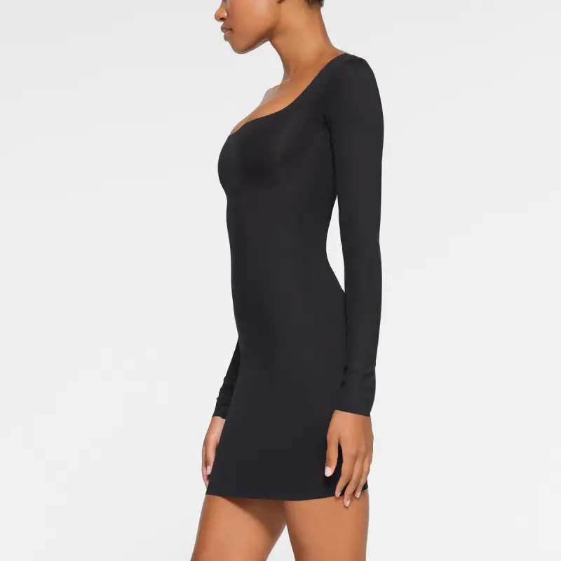 SKIMS BODY LONG SLEEVE MINI DRESS Long Sleeved Dresses Women's ONYX/Onyx-3