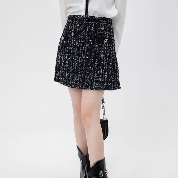 LOFT SHINE Casual Short Skirts Women's Plaid-1