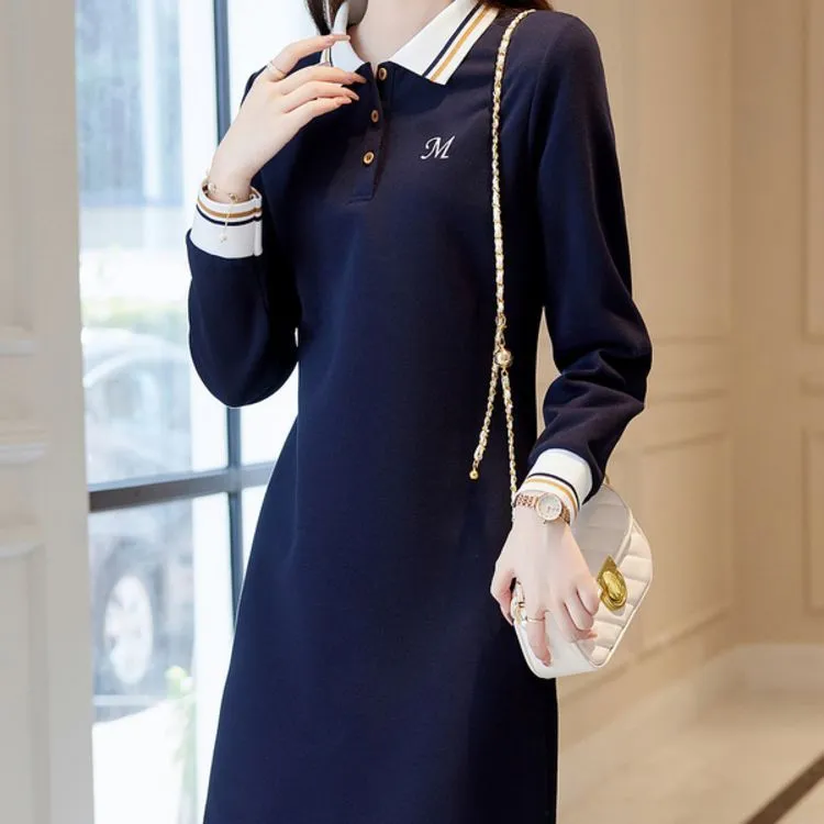 Dme Long Sleeved Dresses Women's Navy Blue-1