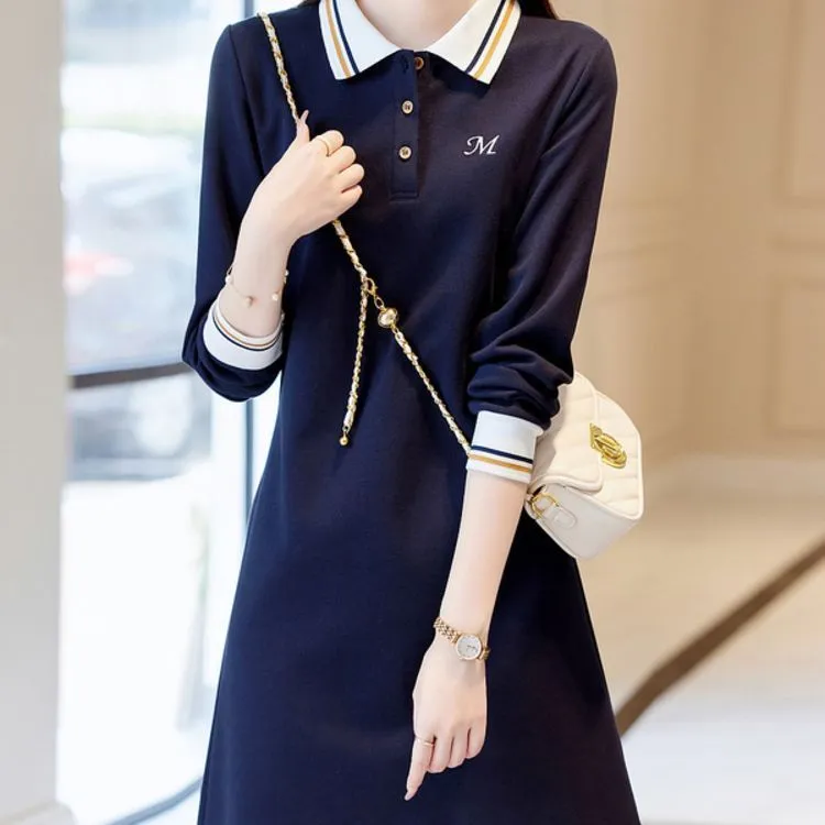Dme Long Sleeved Dresses Women's Navy Blue-3