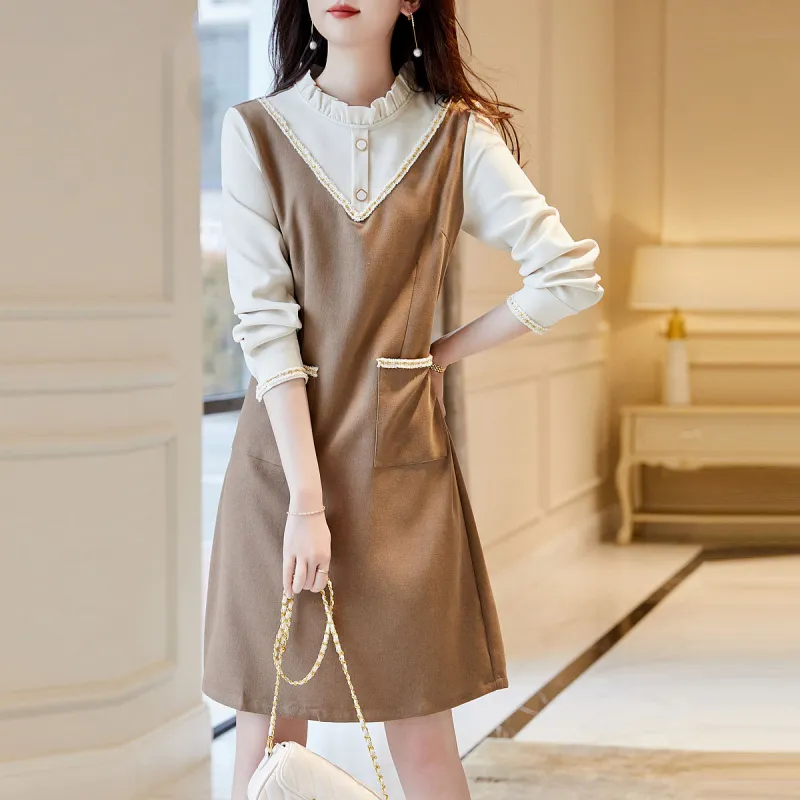 Dme Long Sleeved Dresses Women's Light Coffee-3