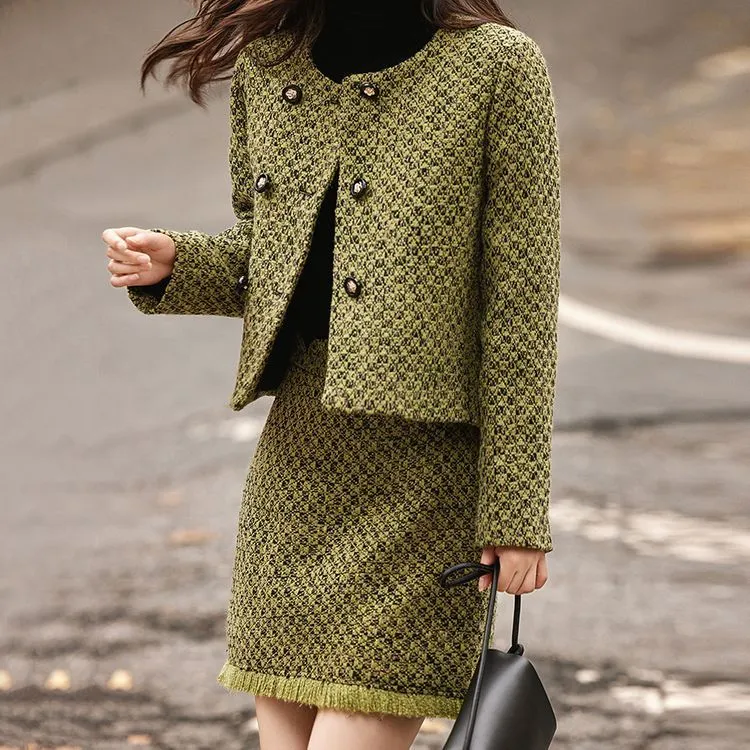 Dme Two Piece Skirt Sets Women's Green-1