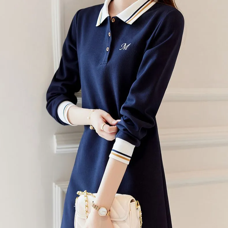Dme Long Sleeved Dresses Women's Navy Blue-2