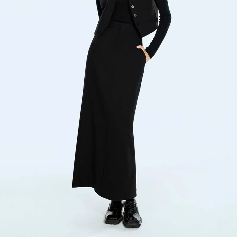 COVERINS Casual Long Skirts Women's Black-1