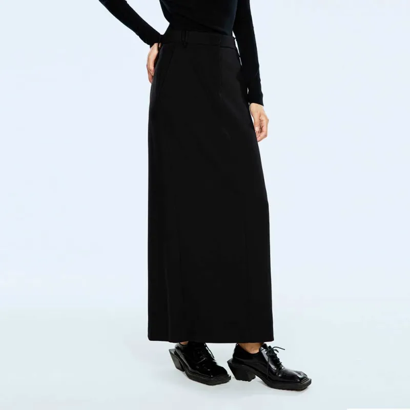 COVERINS Casual Long Skirts Women's Black-2
