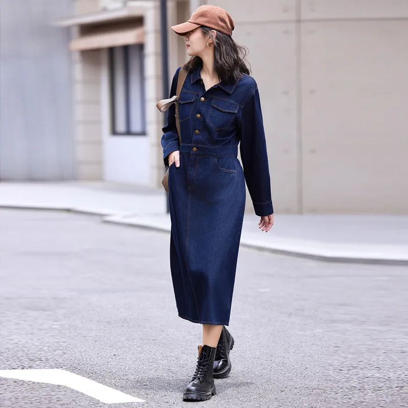 Demana Short Sleeved Dresses Women's Denim Blue-1