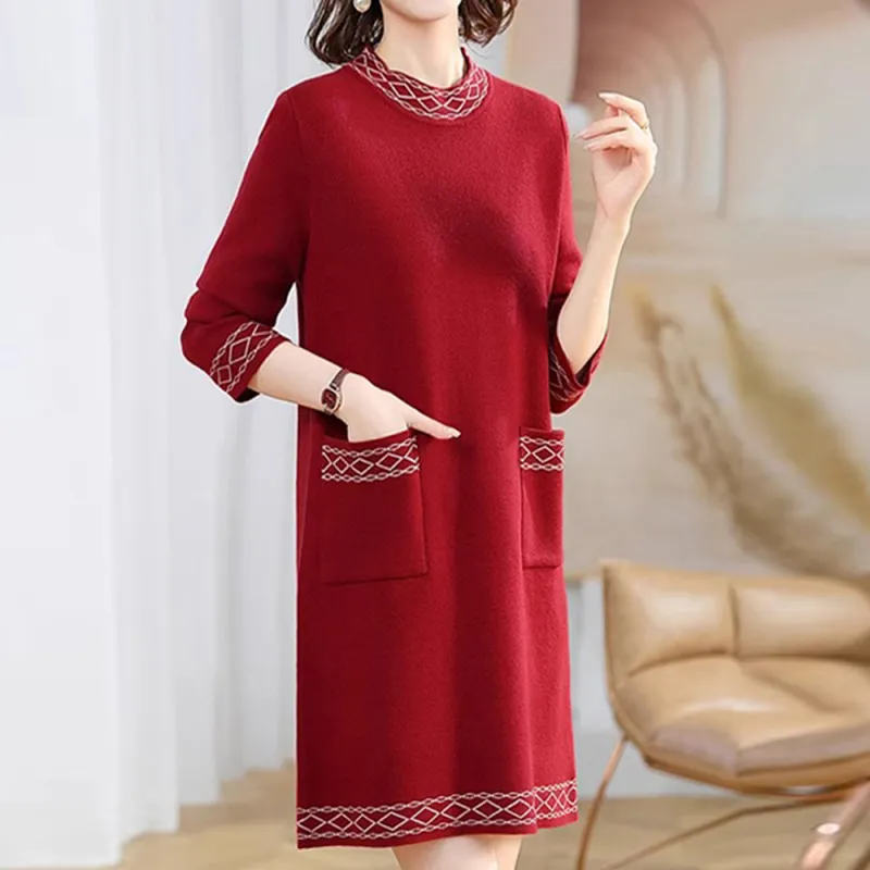 Mapping Long Sleeved Dresses Women's-3