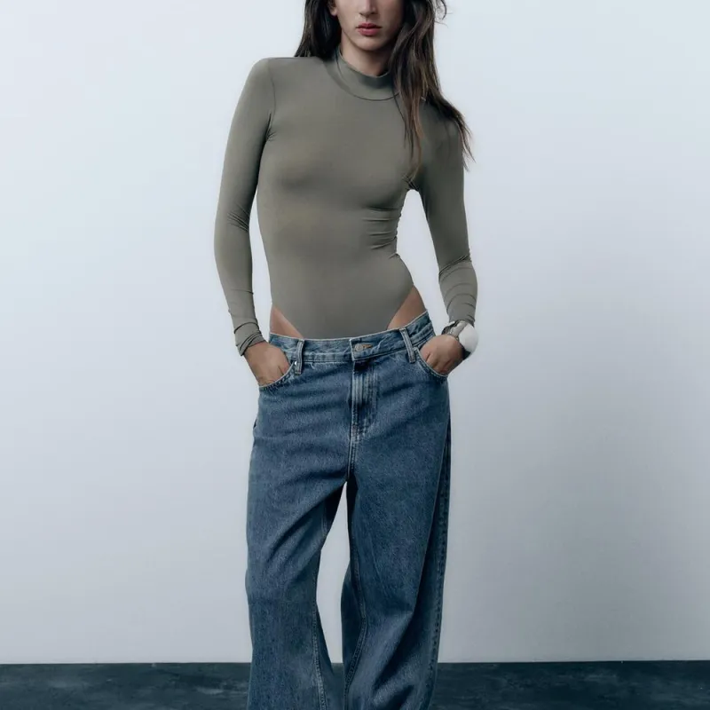 ZARA Bodysuits Women's Gray-2