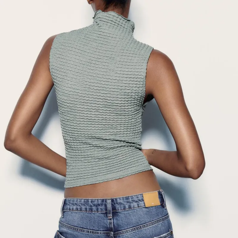 ZARA T-Shirt Women's Light Green-2