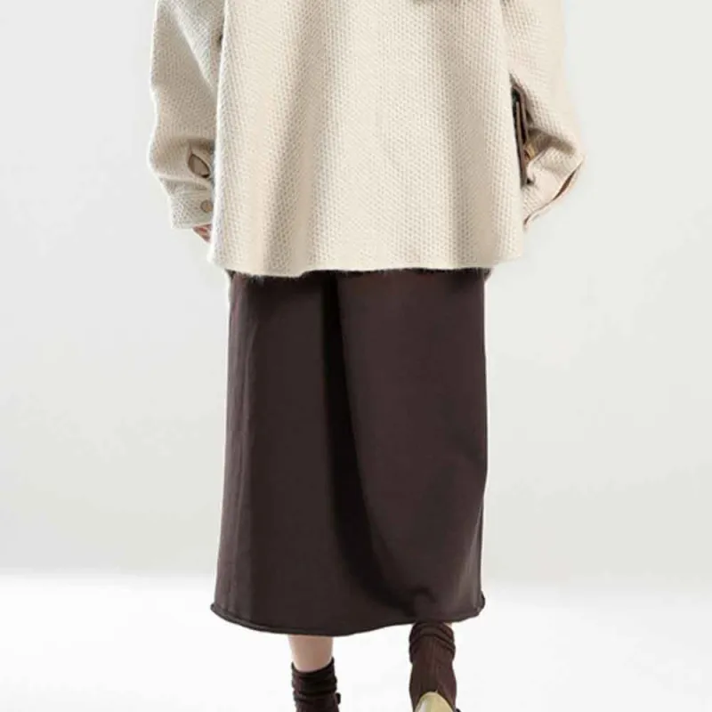 B.Duck Casual Long Skirts Women's Black Brown-1