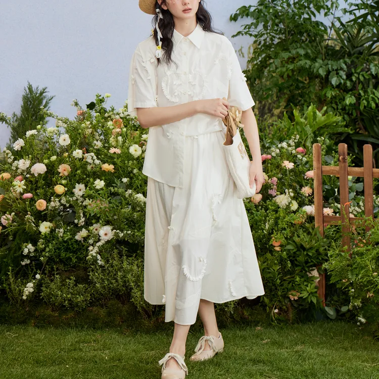 ZIHAN Skirt Set Women's Beige Gold-5