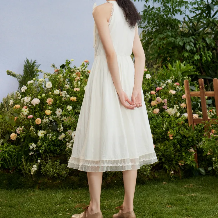 ZIHAN Sleeveless Dress Women's Beige Gold-1