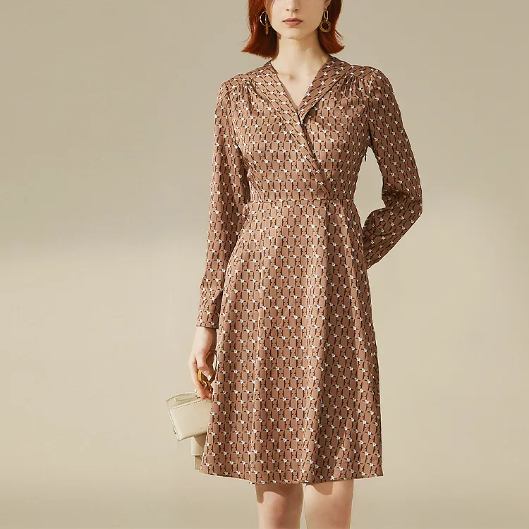 FINITY Long Sleeved Dresses Women's Caramel-2