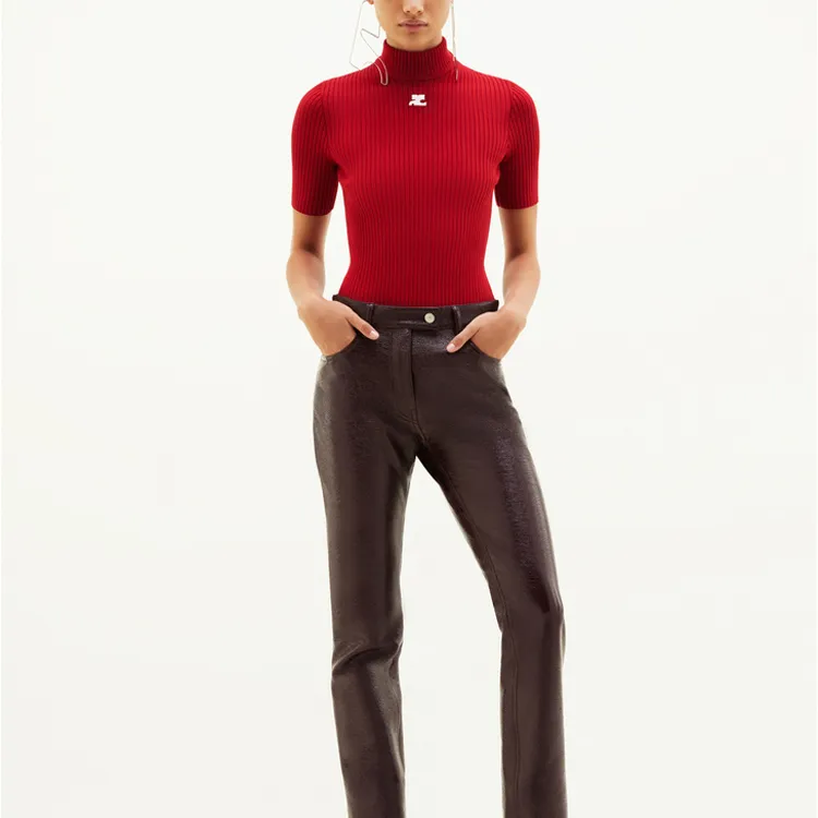 COURREGES Reedition Knit Short Sleeve Jumper 'Red'-1