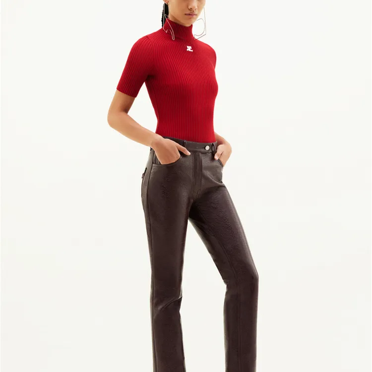COURREGES Reedition Knit Short Sleeve Jumper 'Red'-2