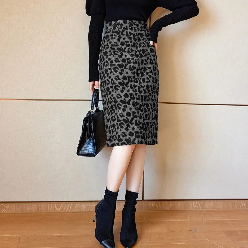 Mt Casual Long Skirts Women's Black Gray-1