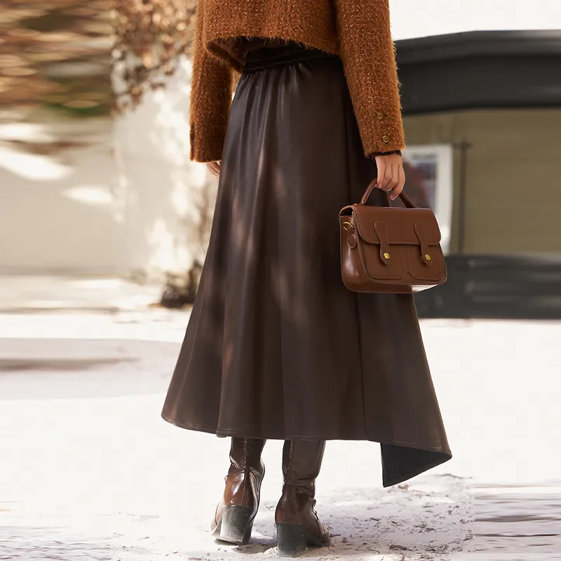 MISHOW Casual Long Skirt Women's Pine Coffee-3