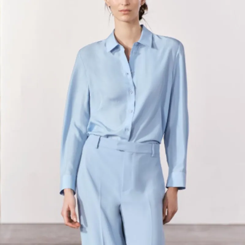 ZARA ZW Series Shirts Women's Blue-2