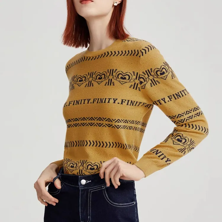FINITY Knitwear Women's Yellow Jacquard-1