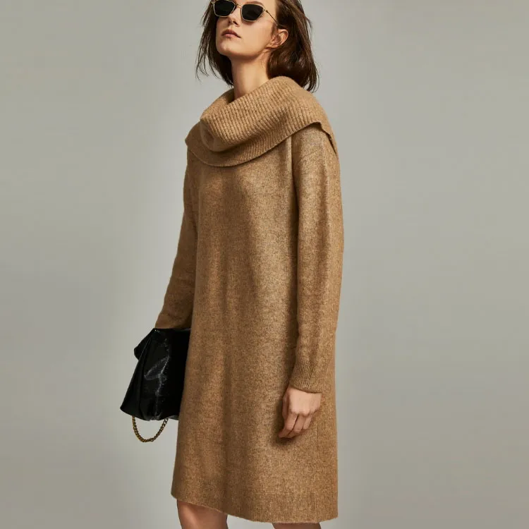ELLE Long Sleeved Skirt Fall Women's Coffee-3