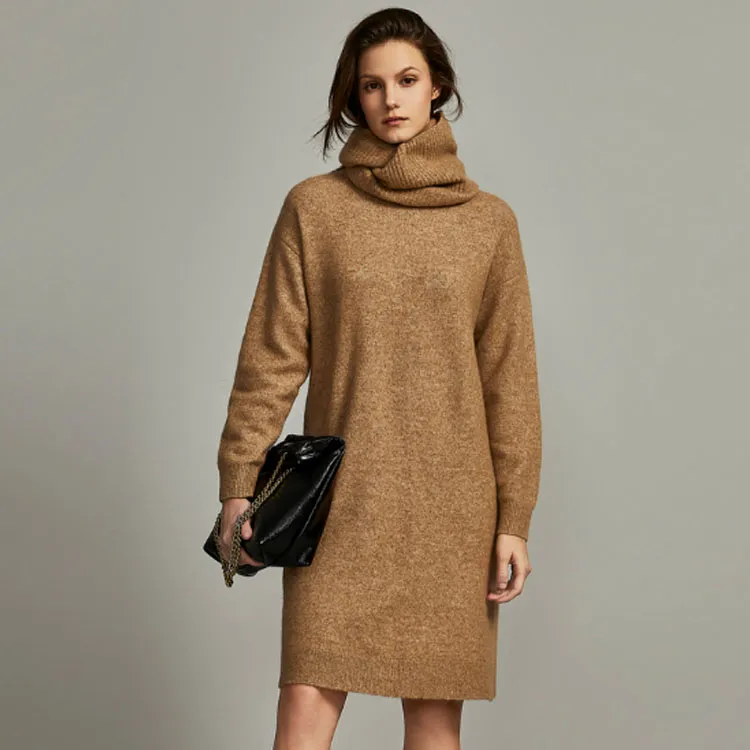 ELLE Long Sleeved Skirt Fall Women's Coffee-1