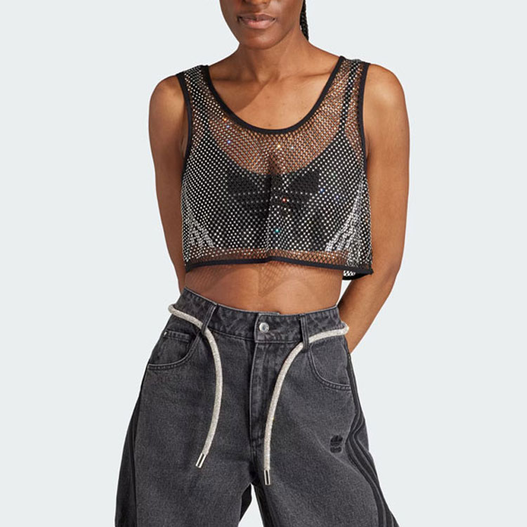Adidas originals Adilenium Rhinestone Bra Top Black - POIZON