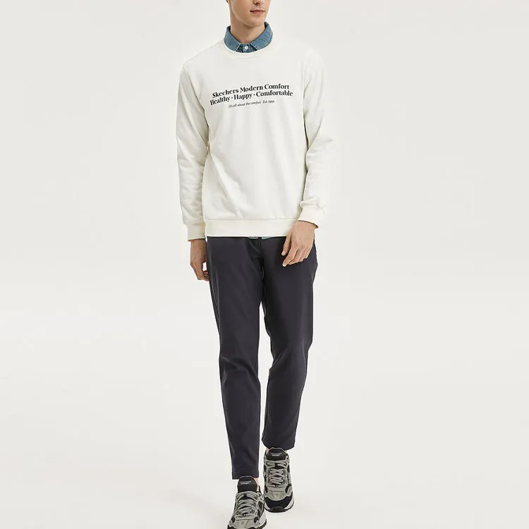 Skechers Diamond Series Sweatshirts Men Tofu White-1