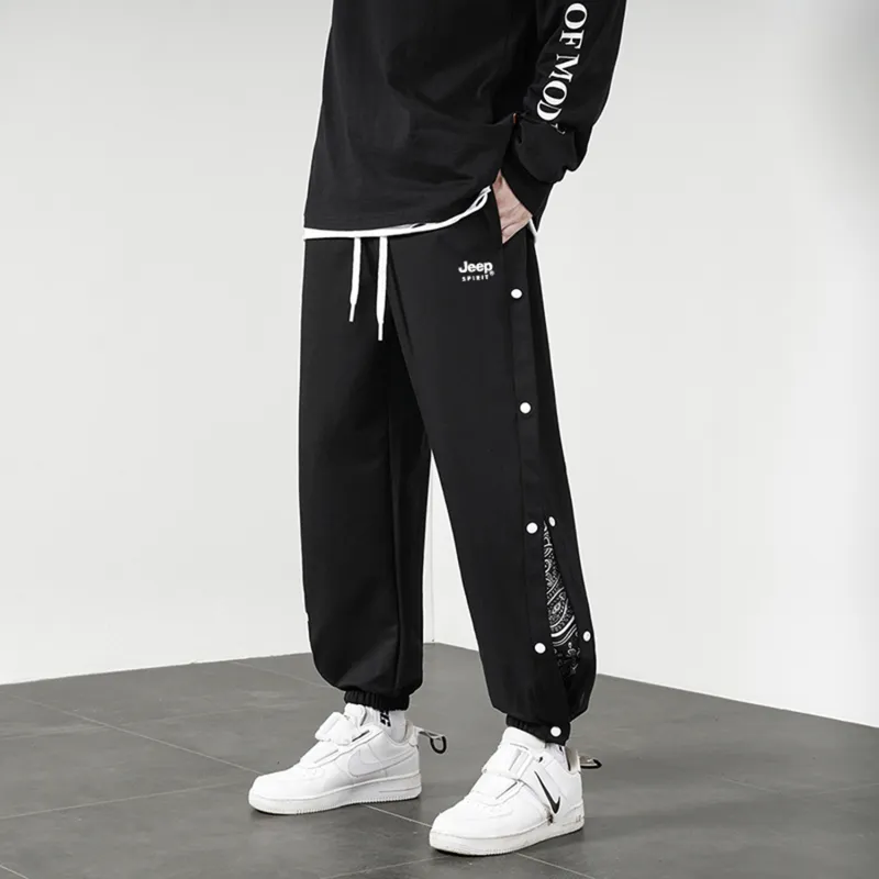 JEEP SPIRIT Summer And Fall Knitted Sweatpants Unisex-3