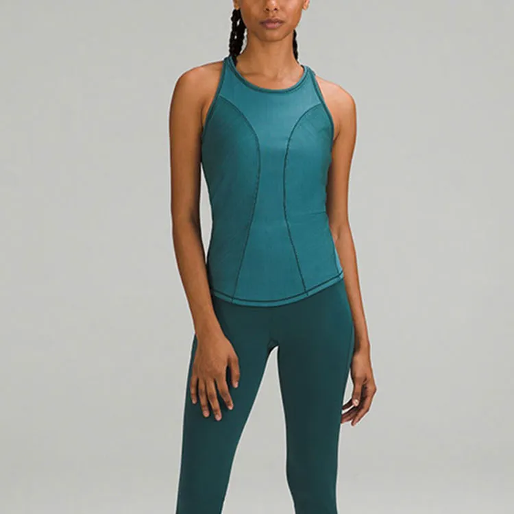 Lululemon Base Pace Sport Vests Women's Jade Green/Cool Blue-1