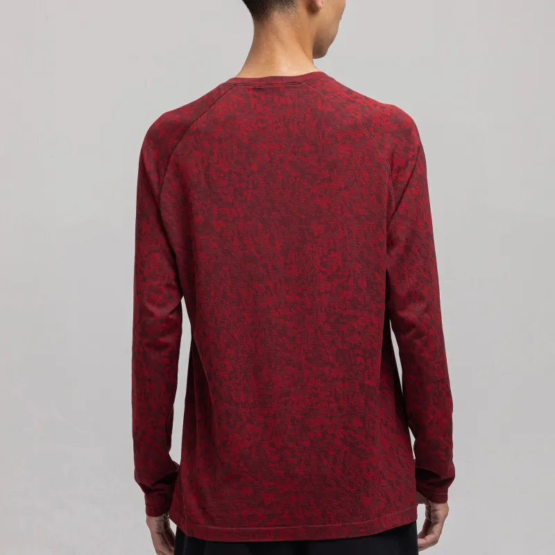 Lululemon Metal Vent Tech Silverescent™ Fabric T Shirt Men's Dark Red-1