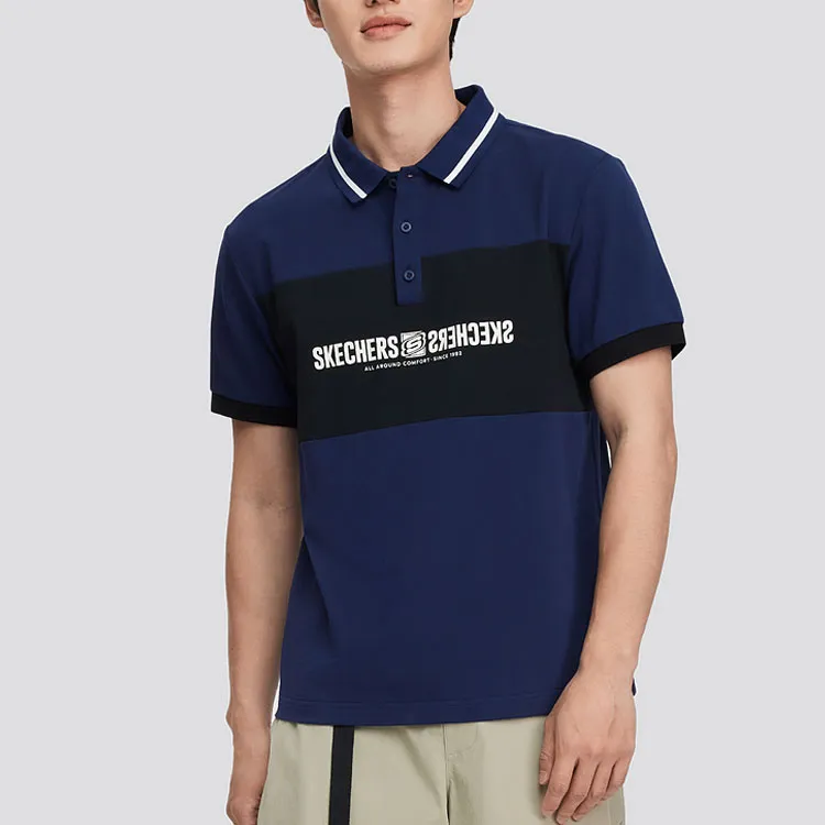 Skechers Polo Shirt Men's Marine Blue-2