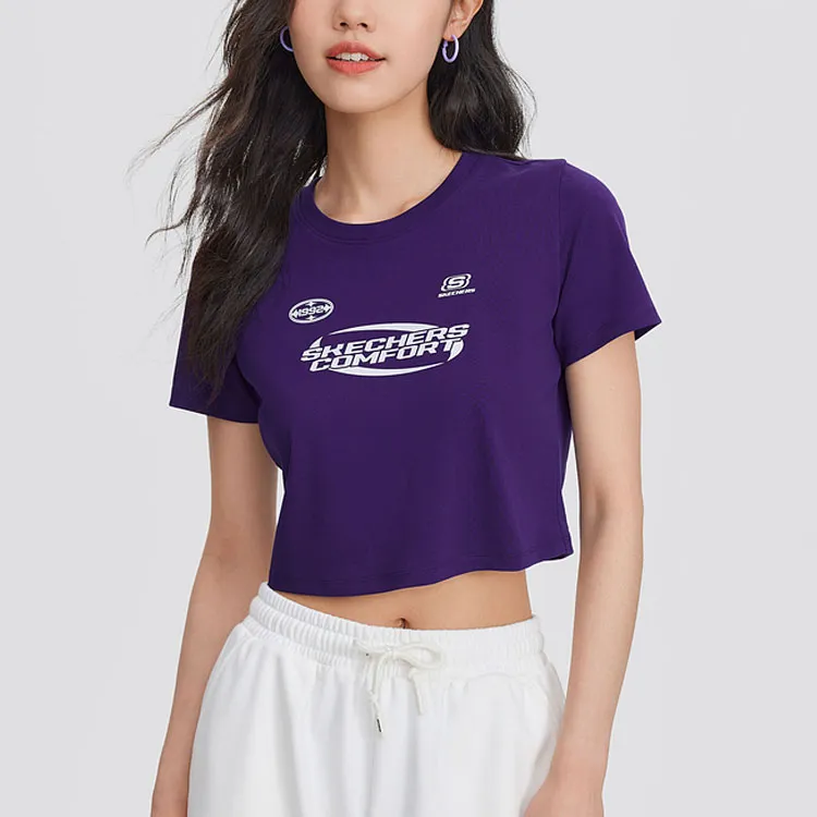Skechers Regular T Shirt Women's Plum Purple-1