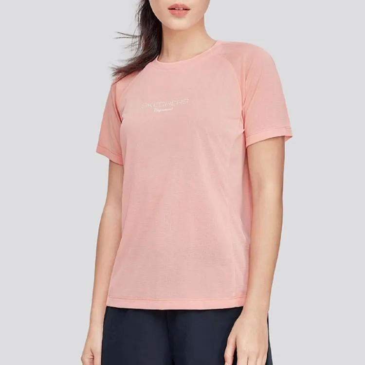 Skechers Raglan Sleeve T Shirt Women's Candlelight Peach Pink-1