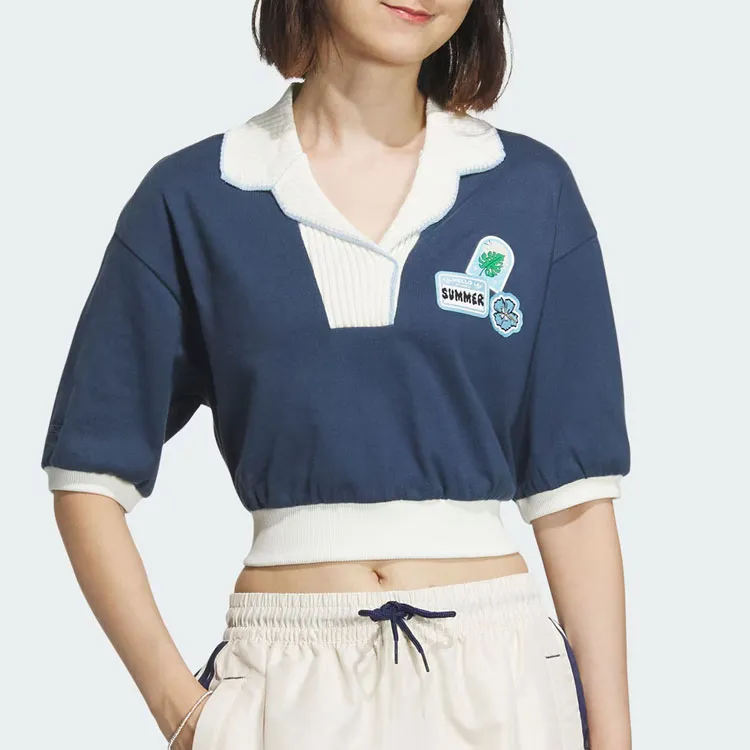 Adidas Originals Polo Shirt Women's Dark Blue/White-1