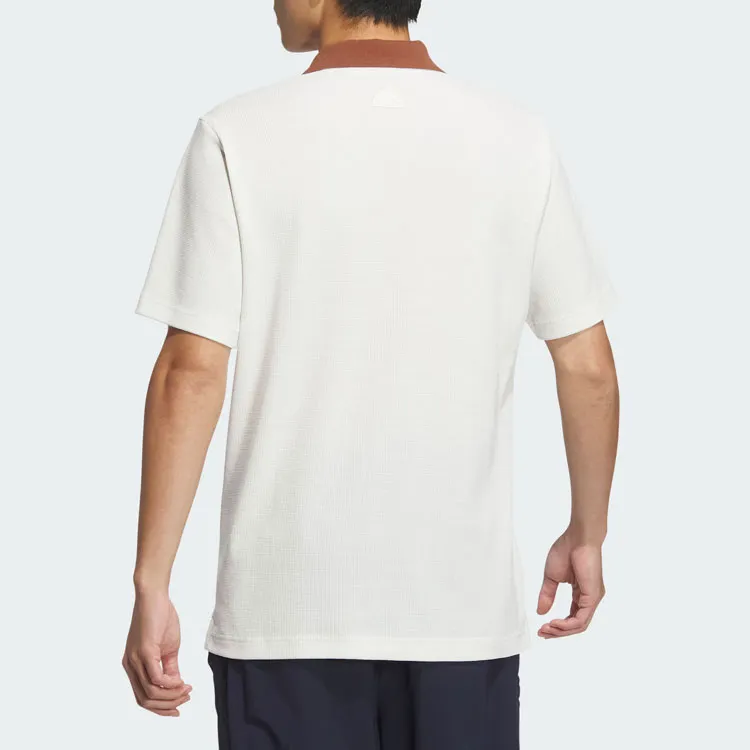 Adidas VERBIAGE POLO TEE Polo Shirt Men's Jade White/Brown-5