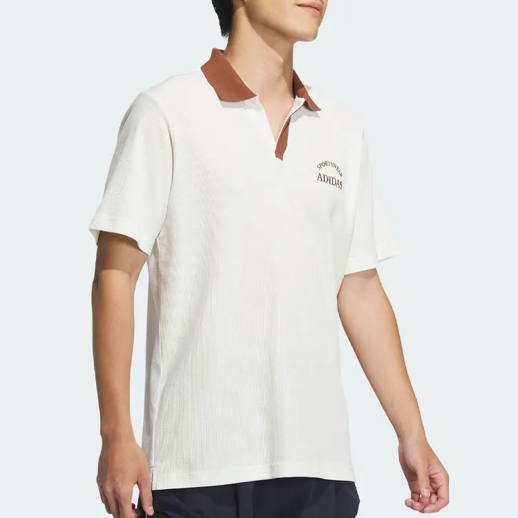 Adidas VERBIAGE POLO TEE Polo Shirt Men's Jade White/Brown-2
